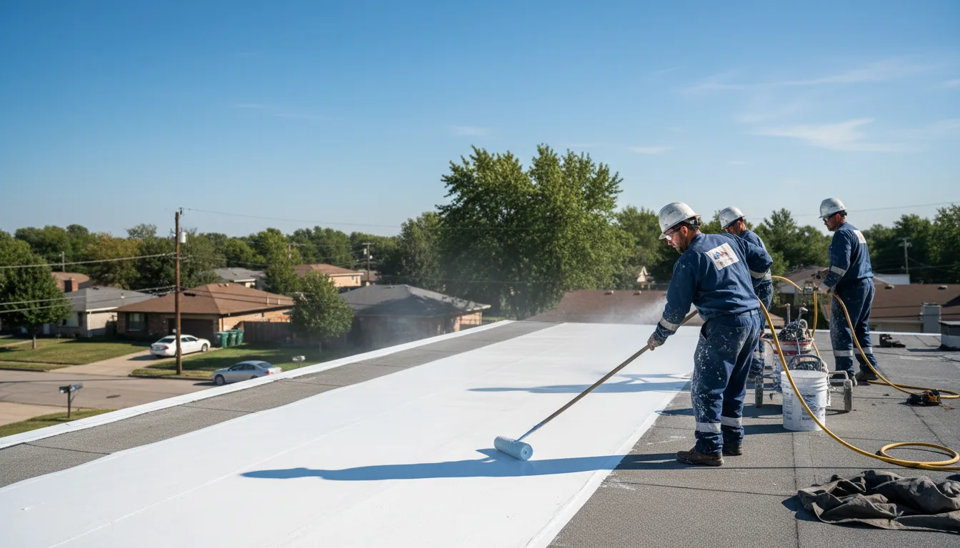 Commercial roof coating in Bellville, TX near me